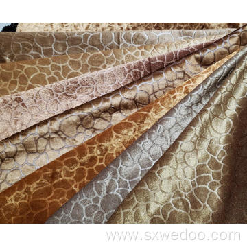 Knitted Polyester Sofa Upholstery Embossed Velvet Fabric